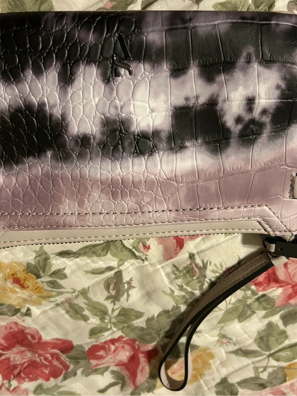 Simply Vera Vera Wang Purple Tie-Dye Croc-Embossed Wristlet